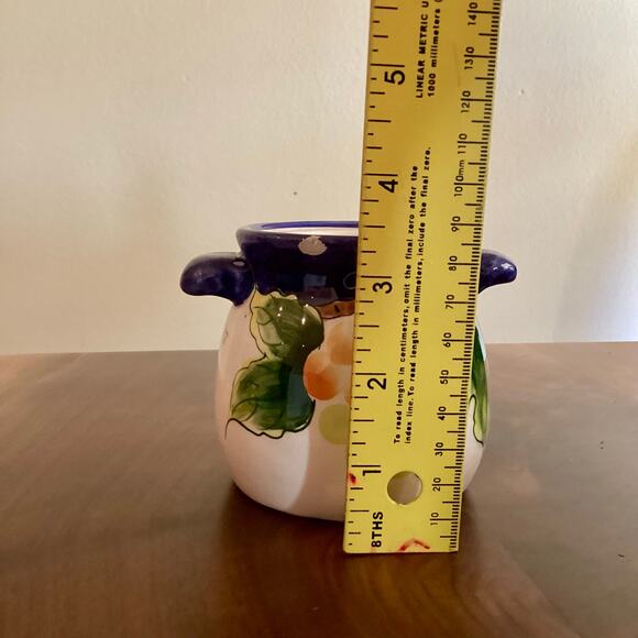 Small Vintage Enameled Ceramic Jar - Picture 7 of 7